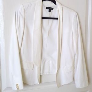White cropped Ann Taylor Blazer